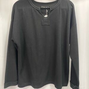 Black Long Sleeve Tee with Crew Neck